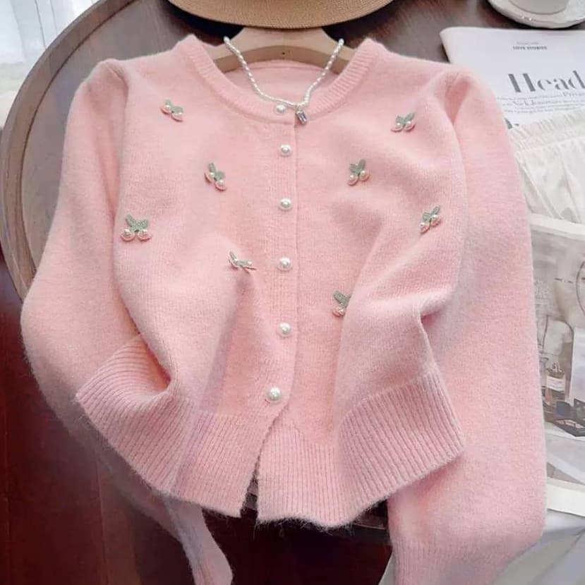 GS - Cardigan Rajut Cherry